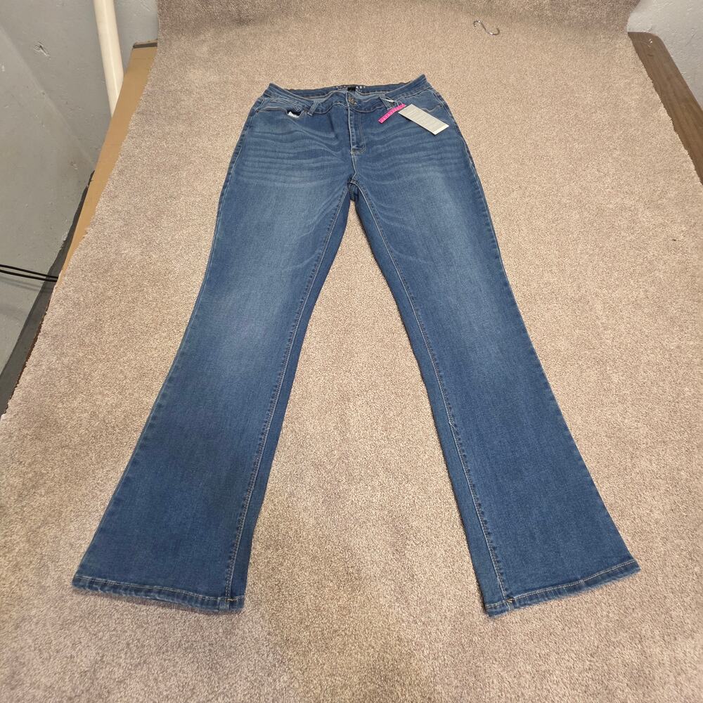 Indie sleaze Ashley Stewart Legendary Bootcut Jeans Plus Size 18 medium wash - Picture 2 of 13
